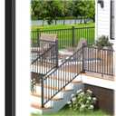 2.56 in. x 2.56 in. x 39 in. Porch and Deck Railing Post with Screws, Aluminum Railing Post, Black Textured Outdoor Powder-Coat Finish Stair Post for Decks, Porches & Balconies (1 Post)