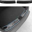 2PCS Stainless Steel Rear Trunk Bumper Guard Protector for Tesla Model Y Juniper 2025 2026 Stainless Steel Door Sill Protector Trunk Protect Cover Car Interior Accessories