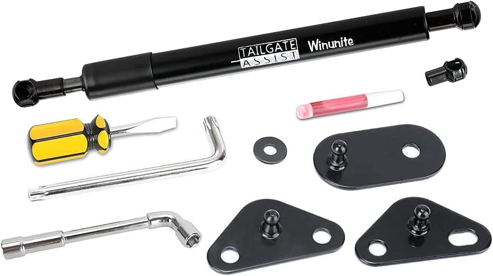 Winunite Compatible with 2015-2025 F150 Tailgate Assist  Stainless Steel Material, Quiet Controlled Descent, No More Slamming Down, No Drill Bolt-On Installation with All Tools Included