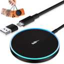 Wireless Charger 15W Max Magnetic Fast Charging Pad Mat for iPhone 17 16 15 14 13 12 11 Pro Max/Mini/Plus/XR/X/8, Samsung Galaxy S23/S22/S21/S20/S10/Buds, Case Friendly, Black
