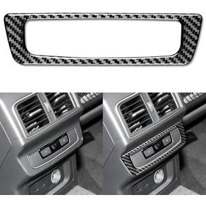NVCNX Real Premium Carbon Fiber Compatible with Audi 80A Q5 SQ5 2018-2025 2019 2020 2021 2022 2023 2024 Car Accessories Rear AC Cliamte Button Panel Cover Interior Trim Sticker Decal Black 1PC
