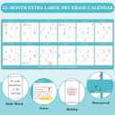 17" x 38" 2026 Wall Calendar, Wet & Dry Erase Wall Calendar 12 Month, Yearly Laminated Wall Calendars, Reversible Annual Planner, Horizontal/Vertical, Suitable for Home, School, and Office Use (No Creases) (Blue)