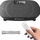 MERACH Vibration Plate Exercise Machine, Curved Vibration Plate for Lymphatic Drainage Weight Loss, Vibrating Plate with Real-Time Calorie Tracking on LED Display, Workout Equipment for Home Women Men (Black)