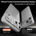 YWXTW for iPhone 17 Pro Camera Lens Protector, [Upgraded Glitter Design] Full Bling Sparkly Diamond Tempered Glass Screen Protector Metal Camera Cover Accessories (Glitter Silver, iPhone 17 Pro)