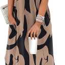 WIHOLL Summer Dresses Cap Sleeve Crewneck Maxi Long Casual Dress with Pockets Beach Vacation Sundresses 2026 Trendy (Small, Floral Brown)