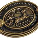 2 C-C Vintage Style Antique Gold Brass Bail Drawer Pull Drop Swing Handles Cabinet Knob Kitchen Hardware Oval 51 mm Centers (1)