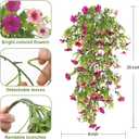 Artificial Hanging Flowers for Outdoors,2 Pack Silk Fake Plant UV Resistant Faux Flower for Front Door Porch Planter Patio Yard Garden(Pink Purple)
