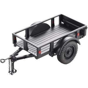 FMS FCX18 RC Cars Accessory for 1:18/1:12 RC Crawler Trucks - Utility Trailer Type C Black