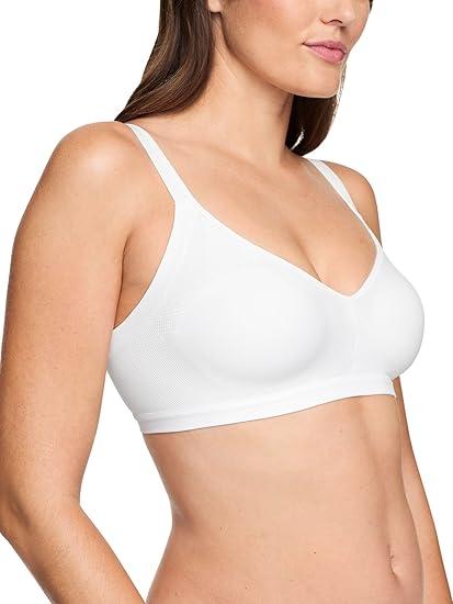 Warner's Women's Easy Does It Underarm-Smoothing with Seamless Stretch Wireless Lightly Lined Comfort Bra Rm3911a, White, L