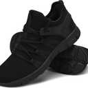 INZCOU Running Shoes Lightweight Tennis Shoes Non Slip Gym Workout Shoes Breathable Mesh Walking Sneakers (9 Women/8 Men, 01-all Black)