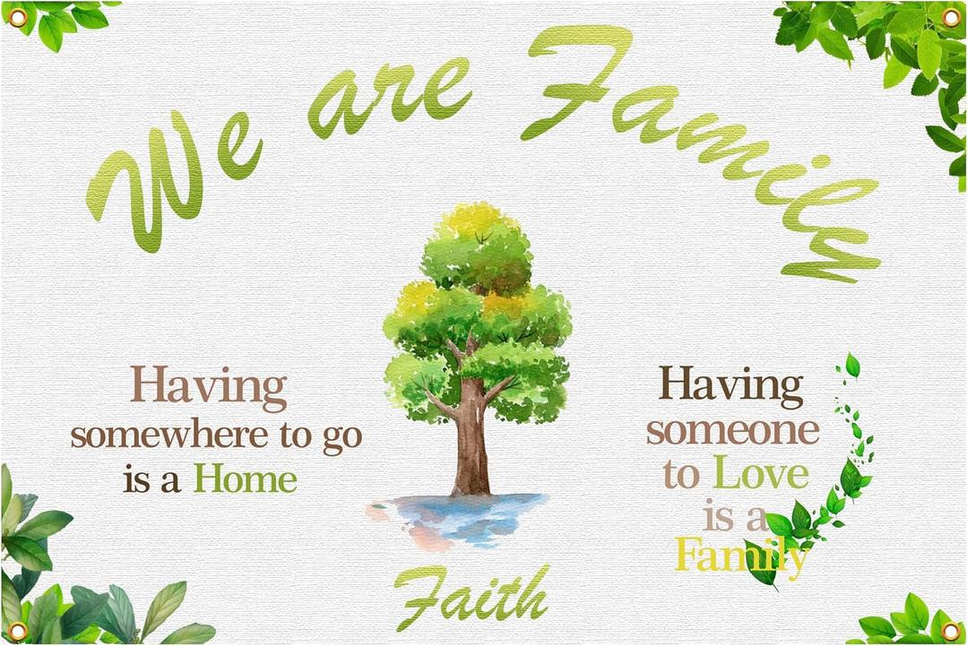 Family Banner Backdrop for New House Moving Party Decors 6 X 4 Ft We are Family Banner for Home Decoration