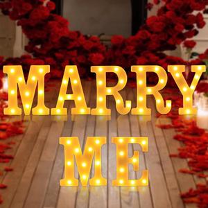 Marry Me Light Up Letters, Led Marry Me Sign for Proposal Decorations, 7PCS Light Up Letters for Romantic Wedding Sign