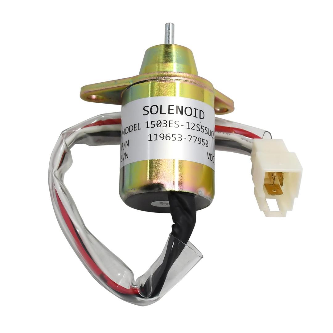 1503ES-12S5UC5S Fuel Shut Off Solenoid M806808 for Yanmar Engine 3TNE84 3TNE88 4TNE84 4TNV84 for Komatsu Excavator PC40 PC45 PC50 PC55 Replace 119653-77950 117233-77932 12VDC