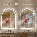 Arched LED Bathroom Mirrors with Lights 30"x36"Arched Mirror for Wall,Anti-Fog,LED Mirrors with Front Light and Backlit, Memory Function for Vanity,Bathroom, Entryway, Living Room