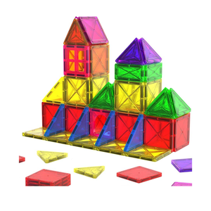 Crenova Magnetic Tiles Toddler Magnet Toys, Mini Magnetic Building Blocks for Kids Ages 3+ Travel Set, Educational Toy for Boys Girls Sensory Play Preschool Learning Classroom Must Haves