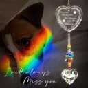 Crystal Suncatcher - Pet Memorial Gifts, Sympathy Keepsake for Grieving Dog/Cat Owners, Window Hanging Decor with Forever in My Heart Design, Comforting Bereavement Gift for Loss of Beloved Pets