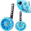 training wheels flash mute wheel bicycle stabiliser mounted Kit compatible for bikes of 12 14 16 18 20 Inch 1 Pair