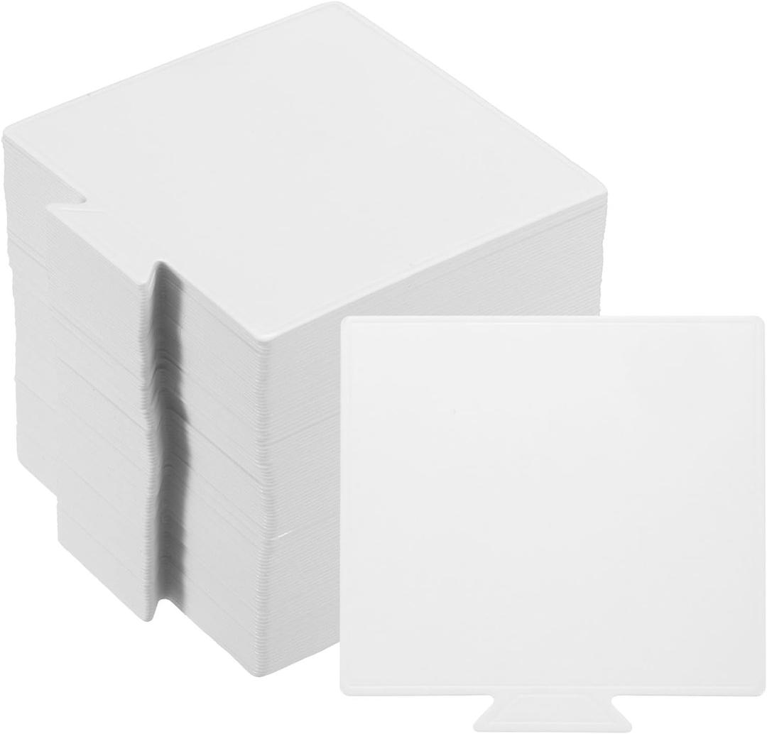 uxcell 100pcs Mini Cake Boards, Mousse Cake Cardboards Square Cake Bases Plates Cupcake Dessert Displays Base Tray for Cupcakes, Cakes, Pastries, Dessert Base - Grease Proof (White) (3.3 x 3.6 inch)