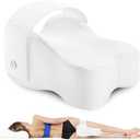 AISEELY Knee Pillow for Side Sleepers with Adjustable Strap, Leg Pillow for Side Sleeping, Hip Pillow for Side Sleepers for Sciatica & Back Pain Relief, Spine Alignment Support, White