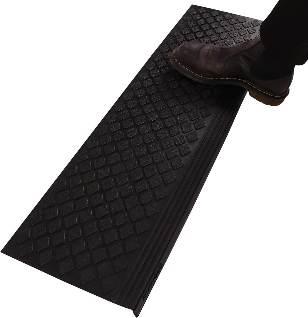 FINEHOUS Rubber Stair Treads Non-Slip Outdoor 35x10 (5-Pack) Anti-Slip Step Mat with Nosing