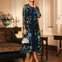 Women's Maxi Dresses 2 Piece Outfit Wedding Guest Cocktail Tea Party Dress Ruffle Lace Floral Casual Formal Evening Dress (XL)