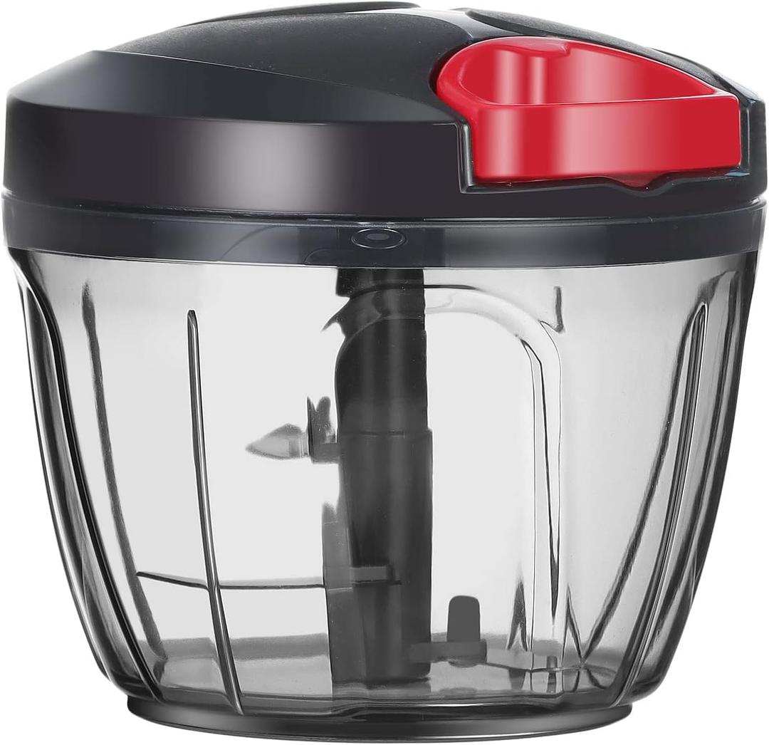 Ourokhome Manual Food Processor Vegetable Chopper, Portable Hand Pull String Garlic Mincer Onion Cutter for Veggies, Ginger, Fruits, Nuts, Herbs, etc., 650ml, Black Ourokhome Manual Food Processor Vegetable Chopper, Portable Hand Pull String Garlic Mincer Onion Cutter for Veggies, Ginger, Fruits, Nuts, Herbs, etc., 650ml, Black
