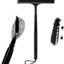 Window Squeegee with Flip-Head, Shower Squeegee 16-59" Long Handle Telescopic Pole & 30% Thicker Blade, Shower Squeegee for Glass Doors, Shower, Car, Windows, Bathroom