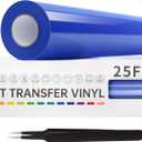 VinylRus Heat Transfer Vinyl-12 x 25ft Royal Blue Iron on Vinyl Roll for Shirts, HTV Vinyl for Silhouette Cameo, Cricut, Easy to Cut & Weed