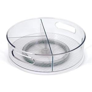 Copco Storage Turntable with Removable Dividers, 12 Inch, Clear