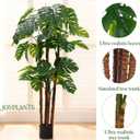 6FT Artificial Monstera,Fake Swiss Cheese Plants Faux Tropical with Bark and Black Pot for Indoor Outdoor Office Living Room Home Decor