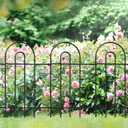 FOREHOGAR Garden Fence Border 32inX20ft Black Metal Wire Garden Fencing Panel Outdoor Folding Decorative Fences Flower Lawn Edging for Landscape Patio Yard