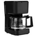 Amazon Basics 5 Cup Drip Coffee Maker with Glass Coffee Pot (0.8 Qt), Auto Shut-off, Auto Pause, Removable Filter Basket, Matte Black