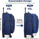 UKEIN Softside Expandable Carry On Luggage 22x14x9 Airline Approved, 20 Inch Suitcase with Wheels & TSA Lock, Travel Suitcase with 4-Piece Packing Bags for Women Men