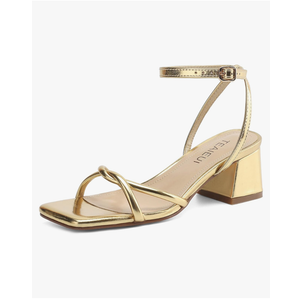 Women's Sandals Strappy Heels for Women Dressy Open Square Toe Comfort Chunky Block Heel Dress Shoes for Prom Party Wedding Size 11