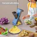 Gray Light Blue Mandoline Slicer - Potato & Vegetable Food Slicer and Chopper - Easy to Clean Kitchen Chopping Artifact