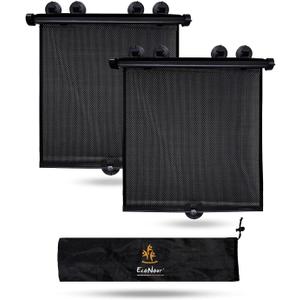 EcoNour Car Window Covers for Baby (2 Pack) | Retractable Car Window Shades for Protecting Kids, Passengers & Pets from Harmful Sun Rays | Window Sun Shade for Trucks, SUVs | (22x24) (XX-Large)