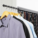 Valet Rod for Closet Pull Out 16.5IN with 10 Hooks,Adhesive Black Closet Valet Rod Slide Out