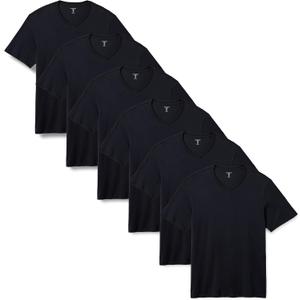Amazon Essentials Men's Regular-Fit Short-Sleeve T-Shirt, Pack of 6 (Black, XXL)