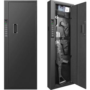 Biometric Gun Safe for Rifle, Shotguns, Pistols, Compact Long Gun Safe, Quick Access Fingerprint Gun Safe Firearm Case- Upgraded Biometric/Keypad/Key Access