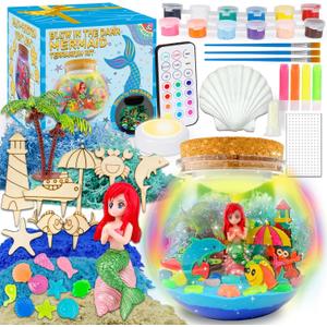 Mermaid Terrarium Kit for Kids - Arts & Crafts Activities Sets With Glow in The Dark Painting - DIY Mermaid Toys Birthday Gifts for Girls Age 5, 6, 7, 8, 9, 10, 11 & 12 Year Old(Mermaid Terrarium) Mermaid Terrarium Kit for Kids - Arts & Crafts Activities Sets With Glow in The Dark Painting - DIY Mermaid Toys Birthday Gifts for Girls Age 5, 6, 7, 8, 9, 10, 11 & 12 Year Old(Mermaid Terrarium)
