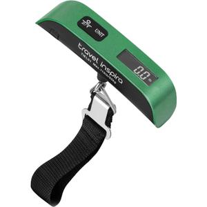 Luggage Scale, Portable Digital Hanging Baggage Scale for Travel, Suitcase Weight Scale with Rubber Paint, 110 Pounds, Battery Included (Green)