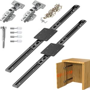 Pocket Door Slides, Included The Slides and The Hinges,Pocket Door Hardware for Inset Door,Cabinet Door (20 inches, Count, 2)