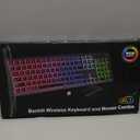 Wireless Keyboard and Mouse Combo, RGB Backlit, Rechargeable & Light Up Letters, Full-Size, Soft Typing, Sleep Mode, 2.4GHz Quiet Keyboard Set for Mac, Windows, Laptop, PC, Trueque (Black)