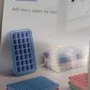 Longzon Ice Cube Tray with Lid and Bin, 56 Pcs Ice Cube Trays for Freezer, Ice Cube Mold, Ice Molds Spill-Resistant Removable Lid & Ice Scoop, Ice Mold for Whiskey Cocktail, Tea, Coffee -Blue