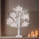 Money Tree Gift Holder - 36 LED Lighted Display Tree with Clips Lighted Tabletop Decoration Gift Card Tree (White)