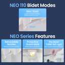 LUXE Bidet NEO 110 - Single Nozzle, Non-Electric Bidet Attachment for Toilet Seat, Adjustable Water Pressure, Rear Wash (White)