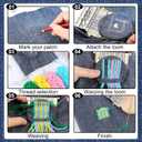 Small Loom Speedweve Type Weave Tool, Darning Loom Quickly Mini Knit Convenient Patch Darning Loom Kit for Mending Jeans Socks Clothes, Knitting Kit for Beginners (14 Hooks)