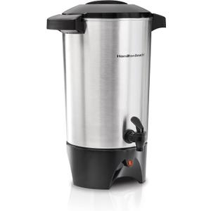 Hamilton Beach 45 Cup Coffee Urn and Hot Beverage Dispenser, Silver (EXP 01/01/28)