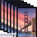 6 Sets 14x22 Picture Frame, Frames for 14 x 22 Canvas Collage Photo Poster Certificate Wall Gallery, High Transparent Horizontal Vertical Black 14 by 22 Inches