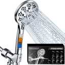 5"Filtered Shower Head with Handheld, High Pressure 10 Spray Settings, 59"Stainless Steel Shower Hose&360 Adjustable Bracket, Quadruple Filtration Design to Improve Water Quality & Bathing Healthier (Silver)